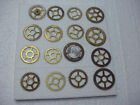 16 Used Brass Clock Gears Variety of Designs Steampunk Altered Art part rep #13