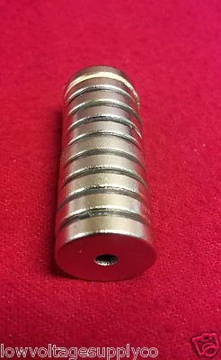 QUICK-SWITCH 10 Round Rare Earth 5/8" Disc Center Hole Magnets