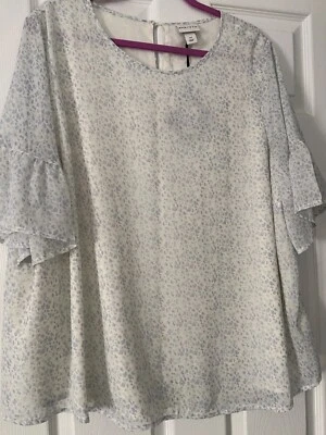 NWT Ava and Viv Watercolor Blues Top 2X/16/18/20/22 - Image 1 of 2