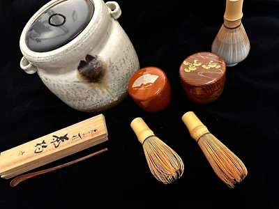 日本茶道工具/Natsume/Mizujar/茶搅拌/茶勺/套装 — 第 1/4 张图片