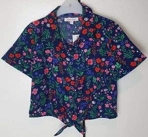 BlueZoo Girls Ditsy Blouse Navy Age 7 - Picture 1 of 4