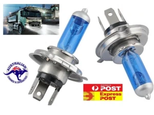 2X H4 100W / 90W 5000k 24V Xenon White Hi Low Beam Truck Headlight Globes Bulbs - Picture 1 of 4