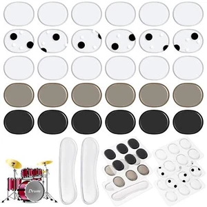 Drum Dampeners Gel Pads 30 Pieces Oval Drum Dampeners 2 Pieces Long Clear Dru... - Picture 1 of 6