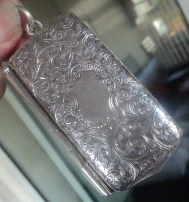 LARGE RARE Silver Vesta Match Safe / Sovereign & Stamp Holder / Pencil  h/m 1902 - Image 1 of 4