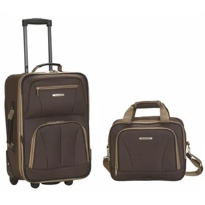 Rockland 2 PC LUGGAGE SET - BROWN - Picture 1 of 1