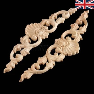 5x Wood Carving Corner Furniture Appliques Onlay Flower Board Wall Carved Decal - Picture 1 of 6