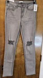 BP Size 29 X 32 Ripped Straight Leg Ankle Jeans High Waist Light Gray Wash Nwt - Picture 1 of 14