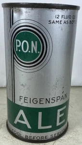 Vintage 1930's Flat Top Can PON Feigenspan Ale IRTP Instructional Newark, NJ - Picture 1 of 7