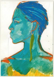 Postkarte Neu**/Héléna-USA-Kunst Illustration Titouan Lamazou - Bild 1 von 2