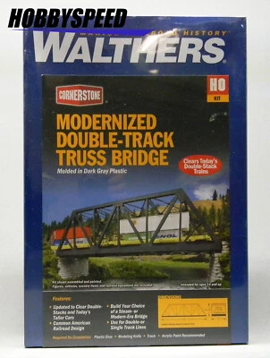 WALTHERS MODERNIZED DOUBLE-TRACK TRUSS BRIDGE KIT HO SCALE scenery W933-4510 NEW - Image 1 of 2