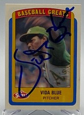 1990 Swell Baseball Greats #89 Autographed Vida Blue Card. NM+