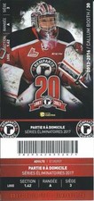 QMJHL Ticket - Quebec Remparts 20th Anniversary CALLUM BOOTH #30