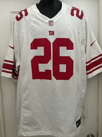 Nike NY Giants #26 Barkley Jersey White Red NFL Players On Field Cover