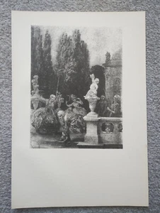 A. Von. Menzel: The Garden - Antique Print - 1915 - Picture 1 of 1