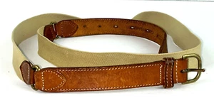 Cinturón informal Cole Haan para hombre caqui viscosa lona y cuero 025C5 talla 42/44 - Imagen 1 de 8