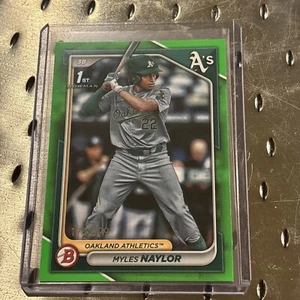 Myles Naylor 2024 Bowman #BP-136 1st Prospect verde neón/399 - Imagen 1 de 3
