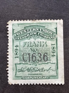 55691 USA Stamp US Sc# 16T24 1894 Revenue Telegraph Western Union Used? HRNG SP* - Picture 1 of 2