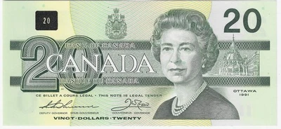 Canada $20 1991 BC-58aA-i /  P-97a QE II UNC Replacement Note EIX2110277 - Image 1 of 2