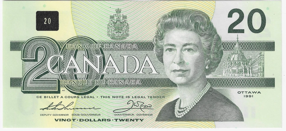 Canada $20 1991 BC-58aA-i /  P-97a QE II UNC Replacement Note EIX2110277 - Image 1 of 2