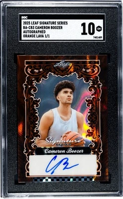 Cameron Boozer 1/1 Auto SGC 10 Leaf Signature Series Orange Lava Duke Autograph - Image 1 of 2