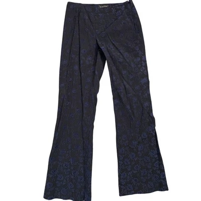 Pantalones de jacquard florales negros y azules Harolds para mujer talla 6 nuevos con etiquetas Foto 1 de 4