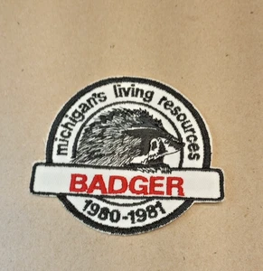 1980-81 Michigan Living Resource Patch Badger Hunting Fishing Trapping DNR - Picture 1 of 4