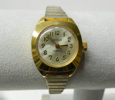 Hermoso reloj vintage para mujer WESTCLOX 17 joyas tono dorado funcionando sin problemas Foto 1 de 4