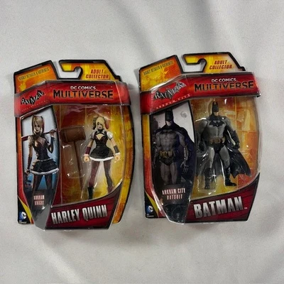 Lote de 2 figuras Batman Arkham City DC Multiverse 3,75": Harley Quinn y Batman Foto 1 de 4