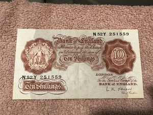 British Bank of England Ten Shilling Banknote - Picture 1 of 2
