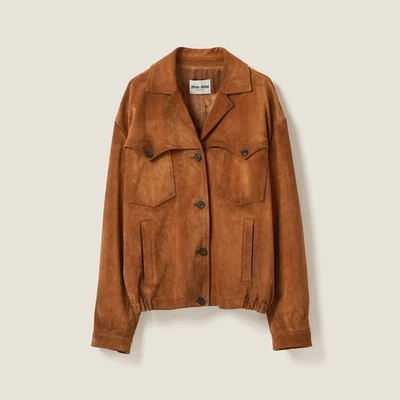 Chaqueta de gamuza Miu Miu, canela, talla 42. Foto 1 de 3