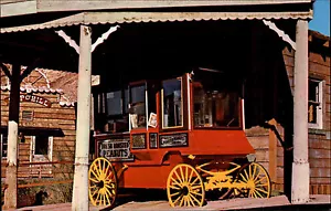 Calico Ghost Town CA USA California postcard ~1960/70 Old Peddlers Popcorn Wagon - Picture 1 of 2