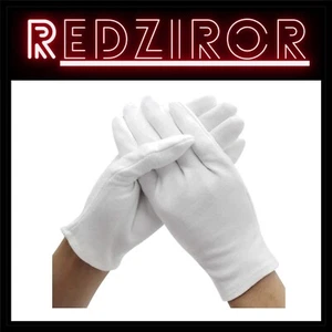 12 Pairs White Cotton Work Gloves - Large Stretchable & Reusable for Versatil... - Picture 1 of 9