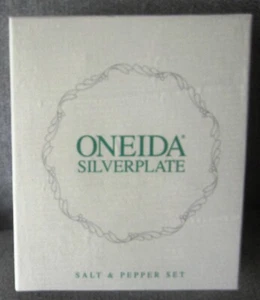 Oneida Silver Plate Pair of Vintage 1996 Salt and Pepper Shakers, 5 1/2" NOS - Picture 1 of 3