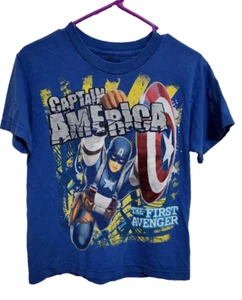 Captain America The First Avenger Graphic Short-Sleeve T-Shirt Boys Size 8 - Picture 1 of 3