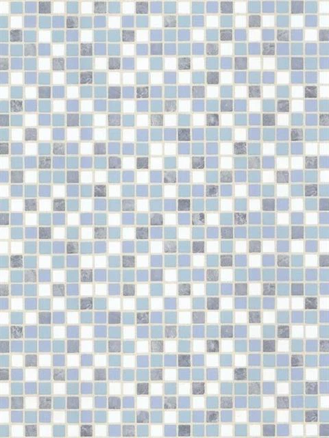 Papel tapiz azul, azul marino, blanco, mosaico acuático elevado 1/2" para azulejos PA111505 Foto 1 de 1
