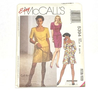 MCCALLS 5394 MISSES' SIZE 6-10 TOPS, SKIRT, & SHORTS SEWING PATTERN VINTAGE - Image 1 of 4