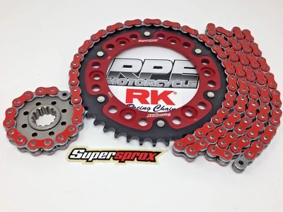 Kit de cadena y piñones rojo Yamaha FZ-07 2015-18 RK GXW 525 rojo Supersprox QA Foto 1 de 4