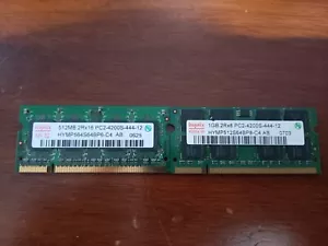 Hynix 512MB+1GB DDR2-533MHz Laptop SODIMM PC2-4200S 2Rx16/2Rx8 RAM - Picture 1 of 2