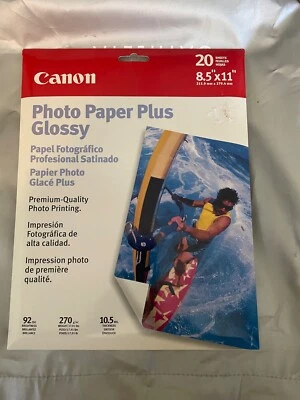 Papel Fotográfico Canon Plus Brillante 8.5" x 11" 20 Hojas SELLADO Foto 1 de 3