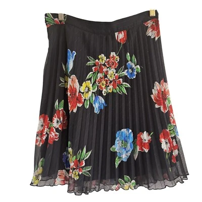 Minifalda plisada de gasa con estampado floral negra talla 8 Be Blumarine para mujer Foto 1 de 4