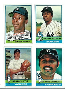 YANKEE GREATS 1976 Topps / Chambless-Lyle-Alomar-Rivers *Brite Color *NM-MT - Picture 1 of 2