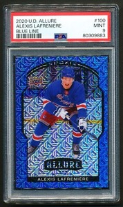 Alexis Lafreniere 2020-21 Upper Deck Allure Blue Line Rookie RC /35 PSA 9 MINT