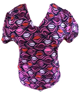 Koi Lite Damenpullover groß mehrfarbig rosa V-Ausschnitt 2 Taschen Scrub Top - Bild 1 von 8