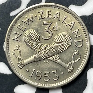 1953 New Zealand 3 Pence Threepence (50 Available) (1 Coin Only) High Grade! - Picture 1 of 3