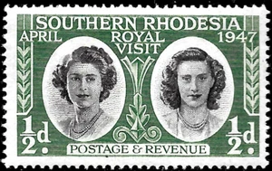 Southern Rhodesia Sc#65 Princess Elizabeth , Princess Margaret Rose 1947 MNH**OG - Picture 1 of 1