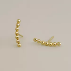 Pendientes de barra de línea de escalador de oro macizo 14K REAL joyería mínima - Imagen 1 de 6