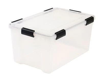 Weathertight Large Airtight Clear Plastic 50 Litre Box! Damp Area Storage! - Image 1 of 4