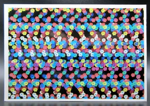 Magic Eye 3D Optical Illusion Card Floating Flowers Postcard 6in x 4in Classico - Picture 1 of 3