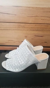 Women's Leather Sandals, Top-End Brand Size 7 (38). Slip-on Style, Block Heel - Picture 1 of 4