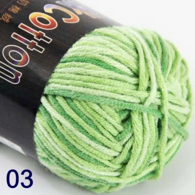 Sale New 1-8 ballsX50gr Soft Baby Cotton Hand Yarn Colorful Socks Scarf Knitting - Image 1 of 4